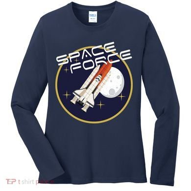 USSF United States Space Force Rocketship Emblem Women's Long Sleeve Shirt