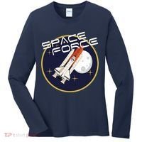 USSF United States Space Force Rocketship Emblem Women's Long Sleeve Shirt thumb 0