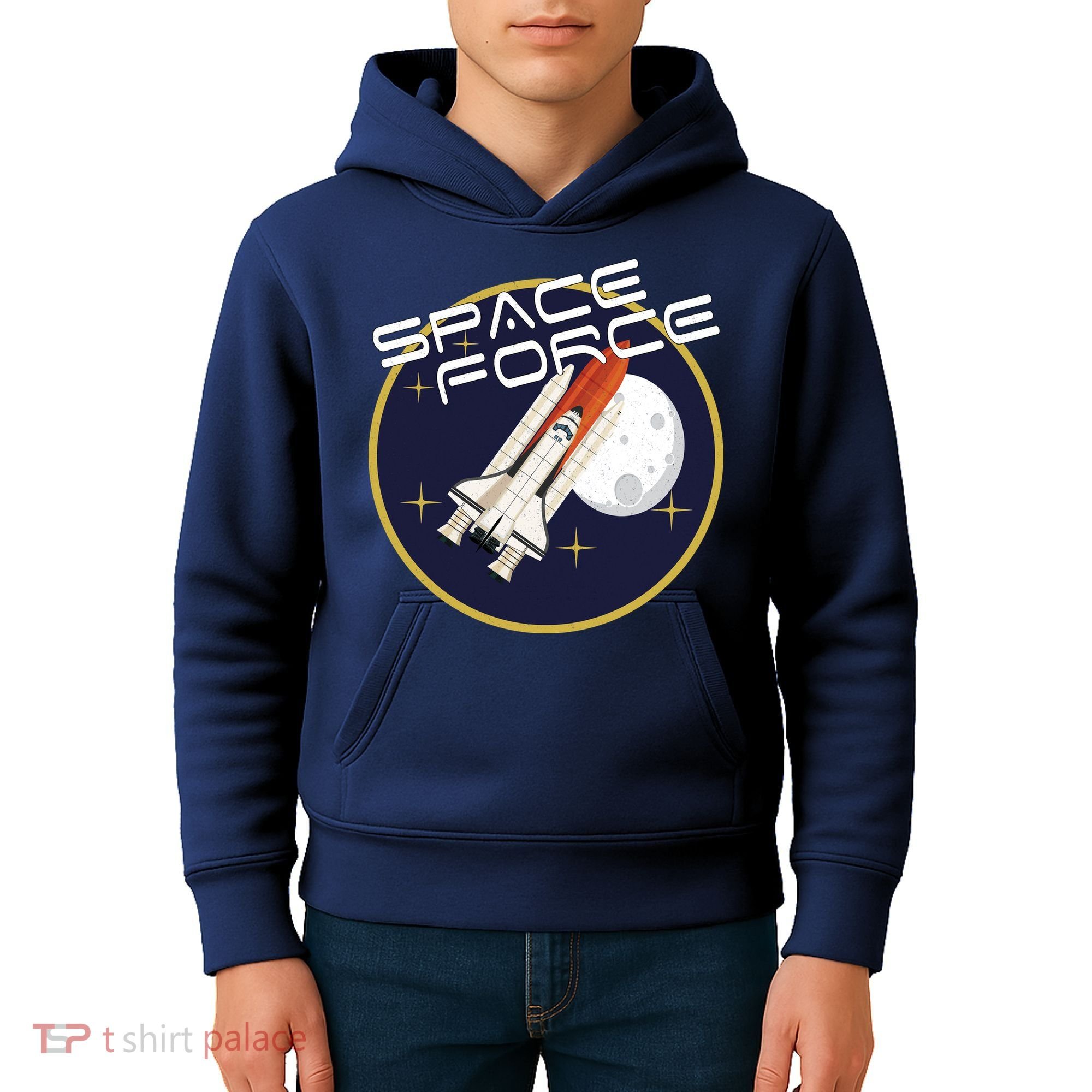 USSF United States Space Force Rocketship Emblem Kids Hoodie