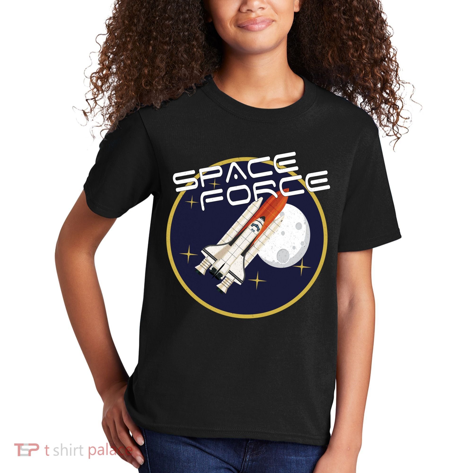USSF United States Space Force Rocketship Emblem Kids T-Shirt