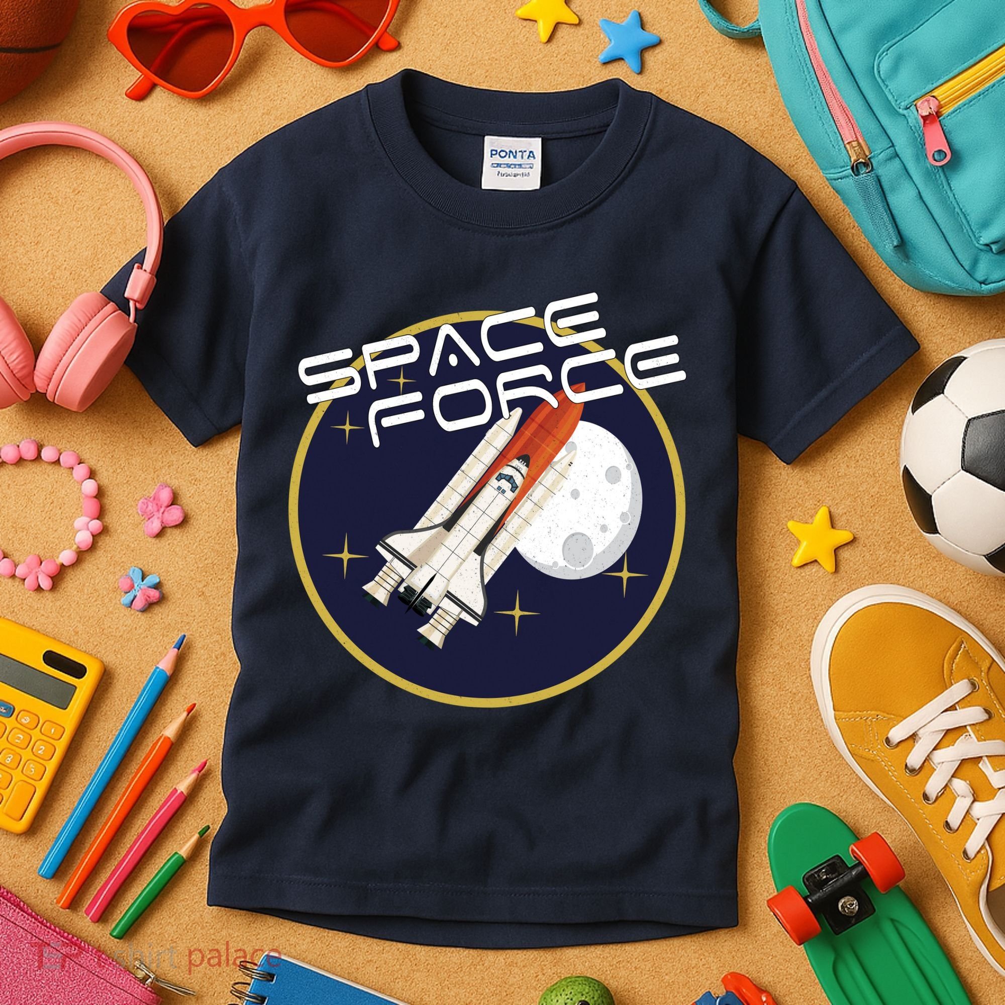 USSF United States Space Force Rocketship Emblem Kids T-Shirt