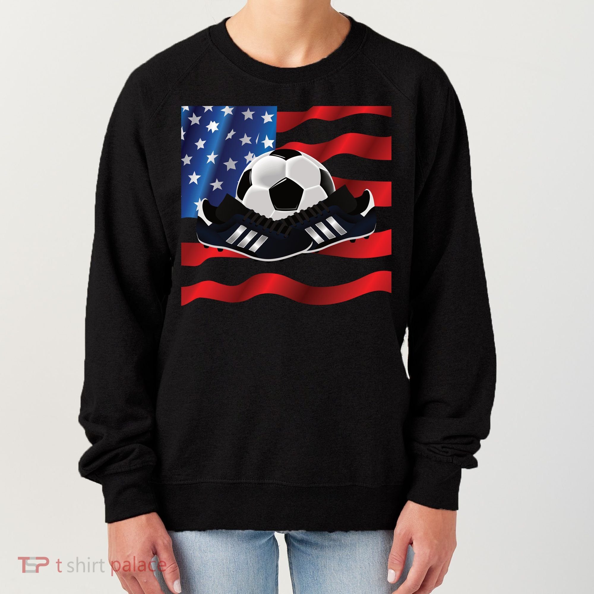 US Soccer Fan Team USA Ball Flag Women's Sweatshirt