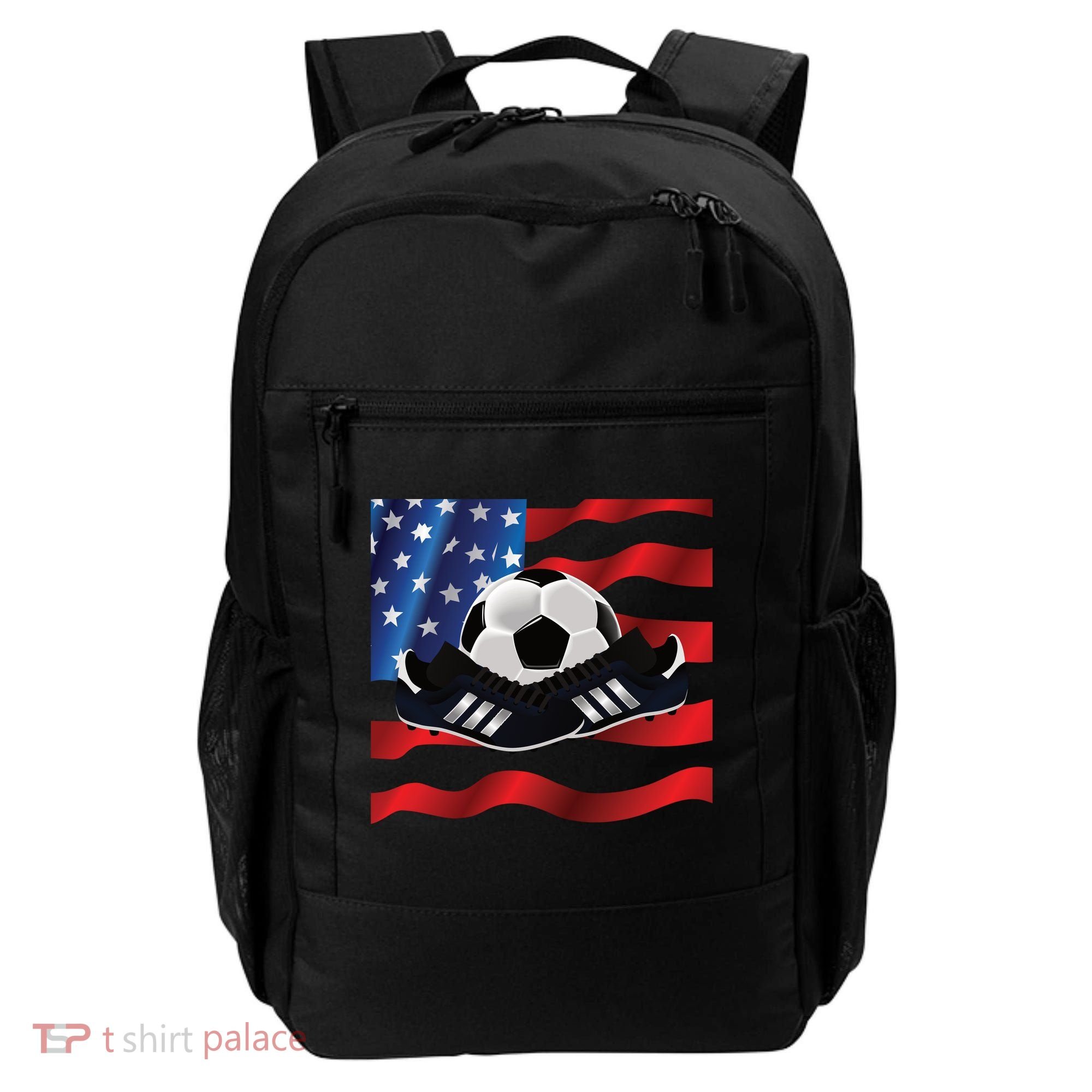 US Soccer Fan Team USA Ball Flag Backpack