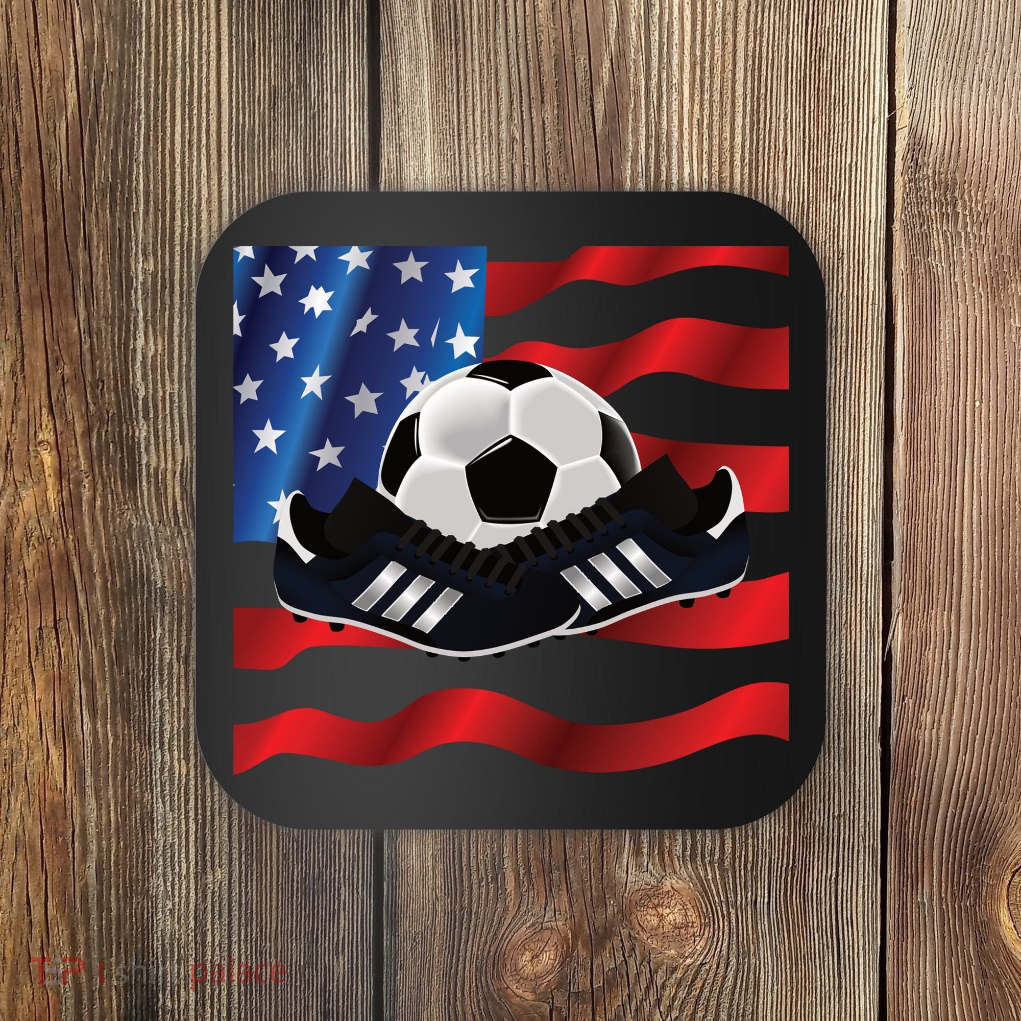 US Soccer Fan Team USA Ball Flag Coaster
