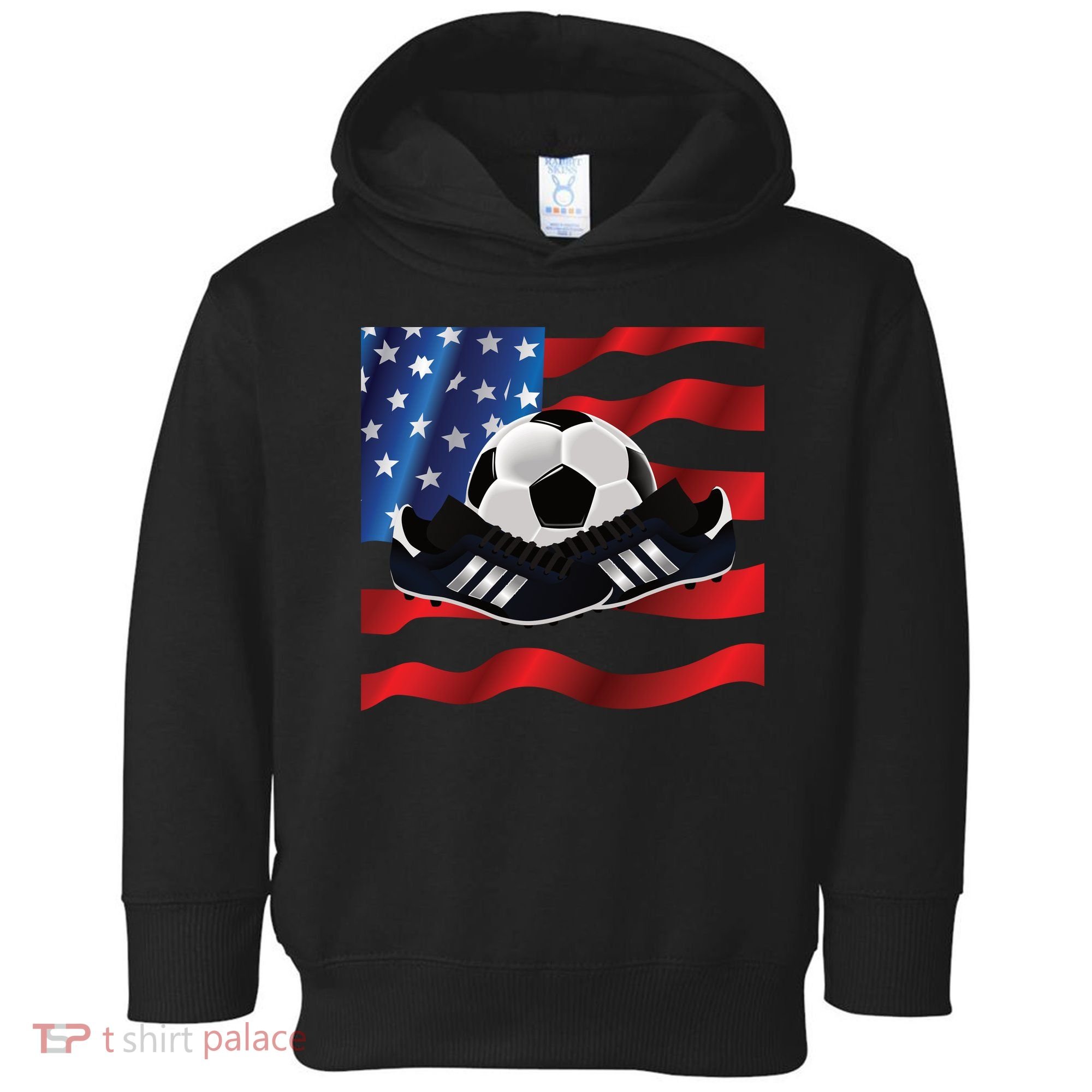 US Soccer Fan Team USA Ball Flag Toddler Hoodie