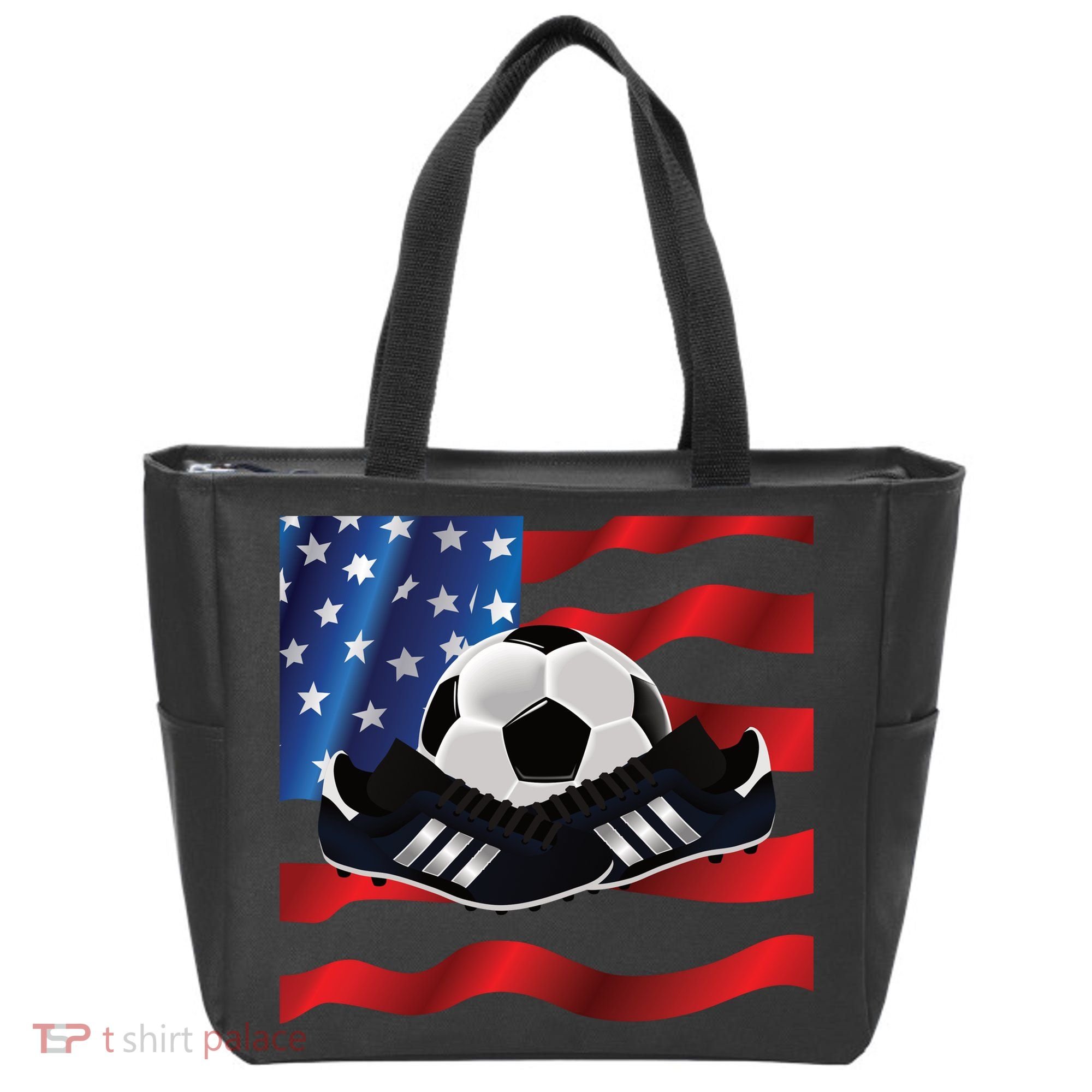 US Soccer Fan Team USA Ball Flag Tote Bag