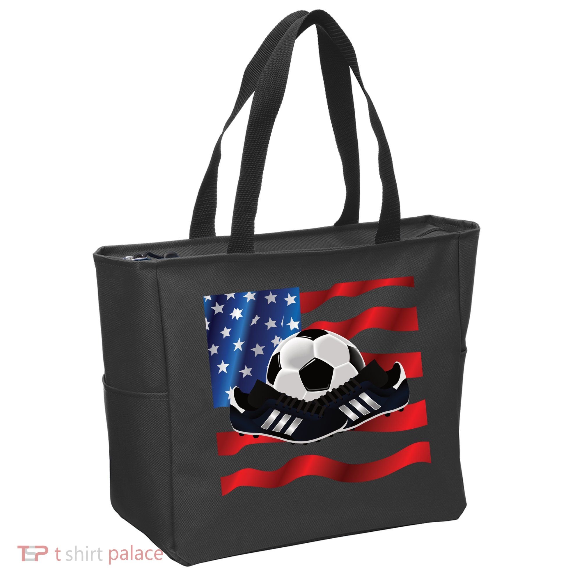 US Soccer Fan Team USA Ball Flag Tote Bag