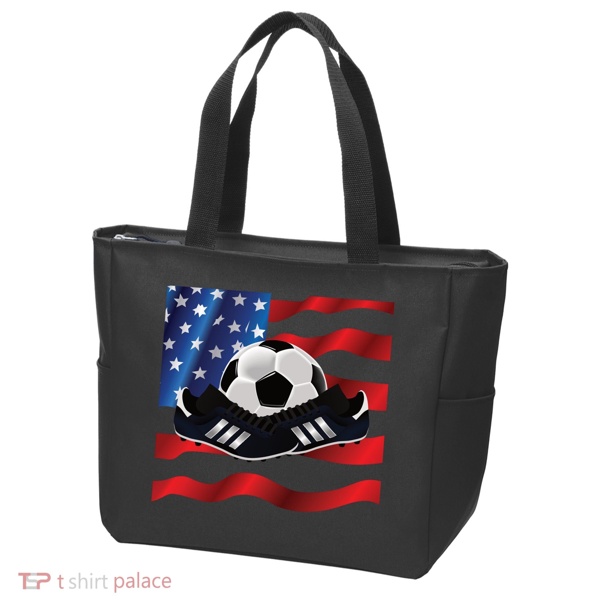 US Soccer Fan Team USA Ball Flag Tote Bag