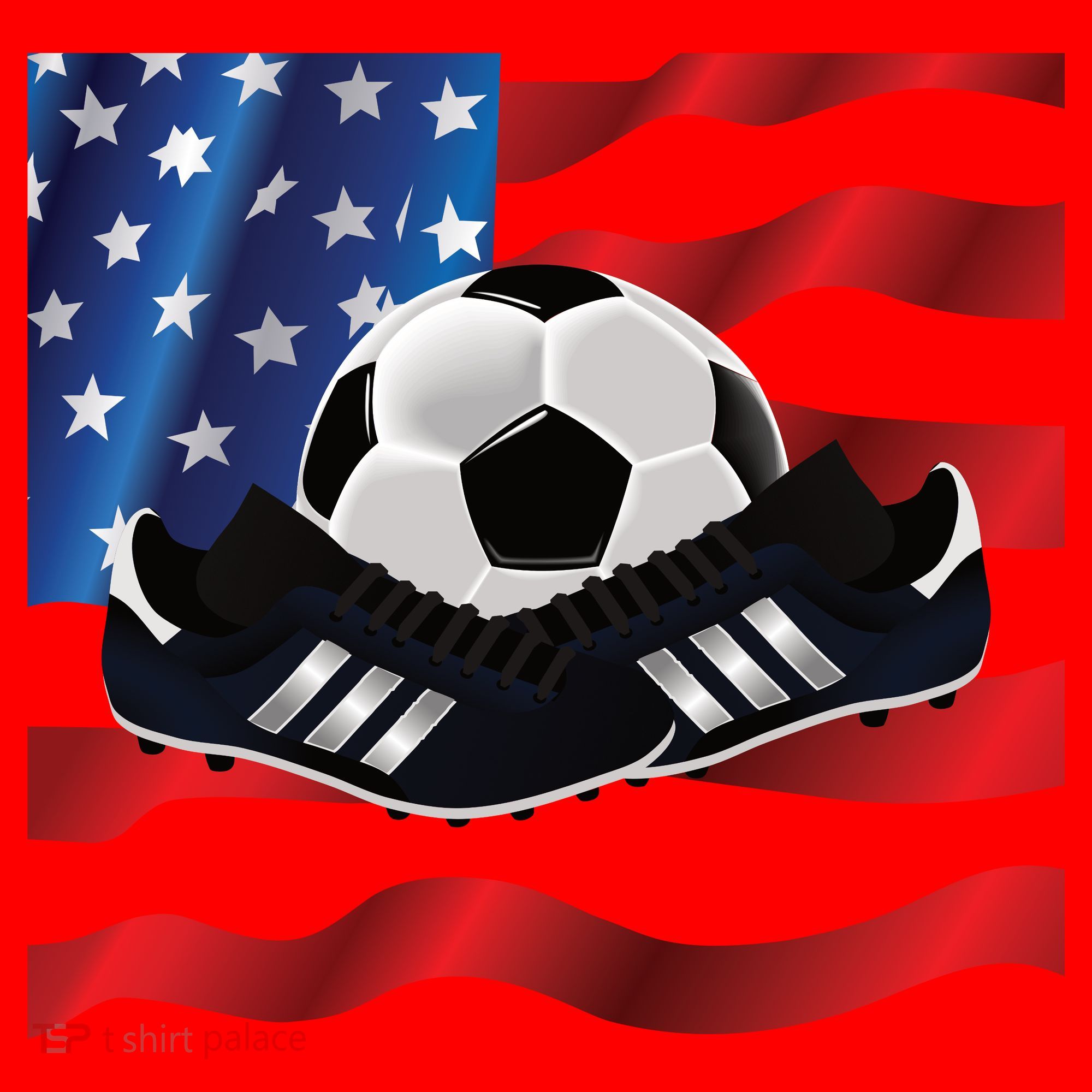 US Soccer Fan Team USA Ball Flag Santa Hat