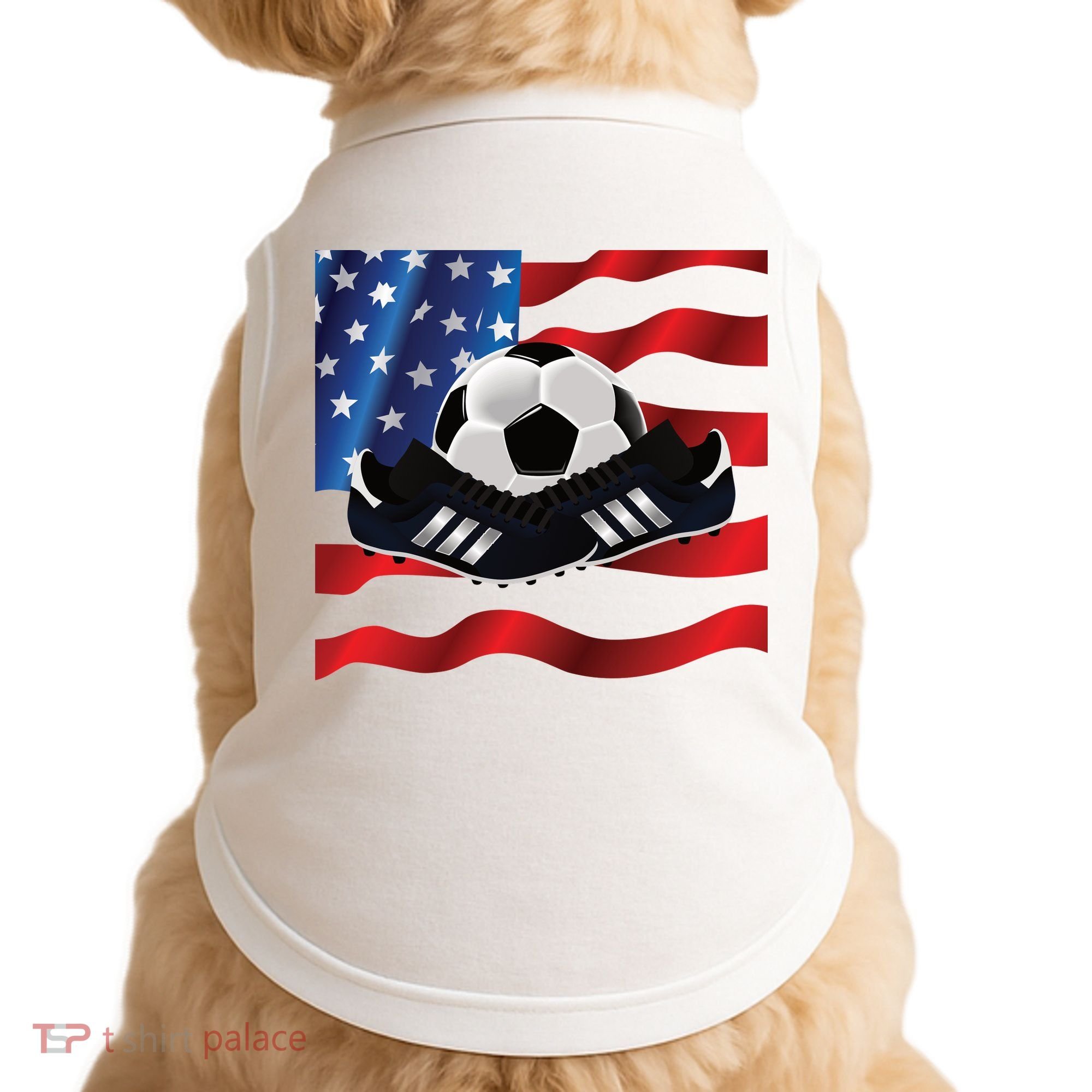 US Soccer Fan Team USA Ball Flag Doggie Tank