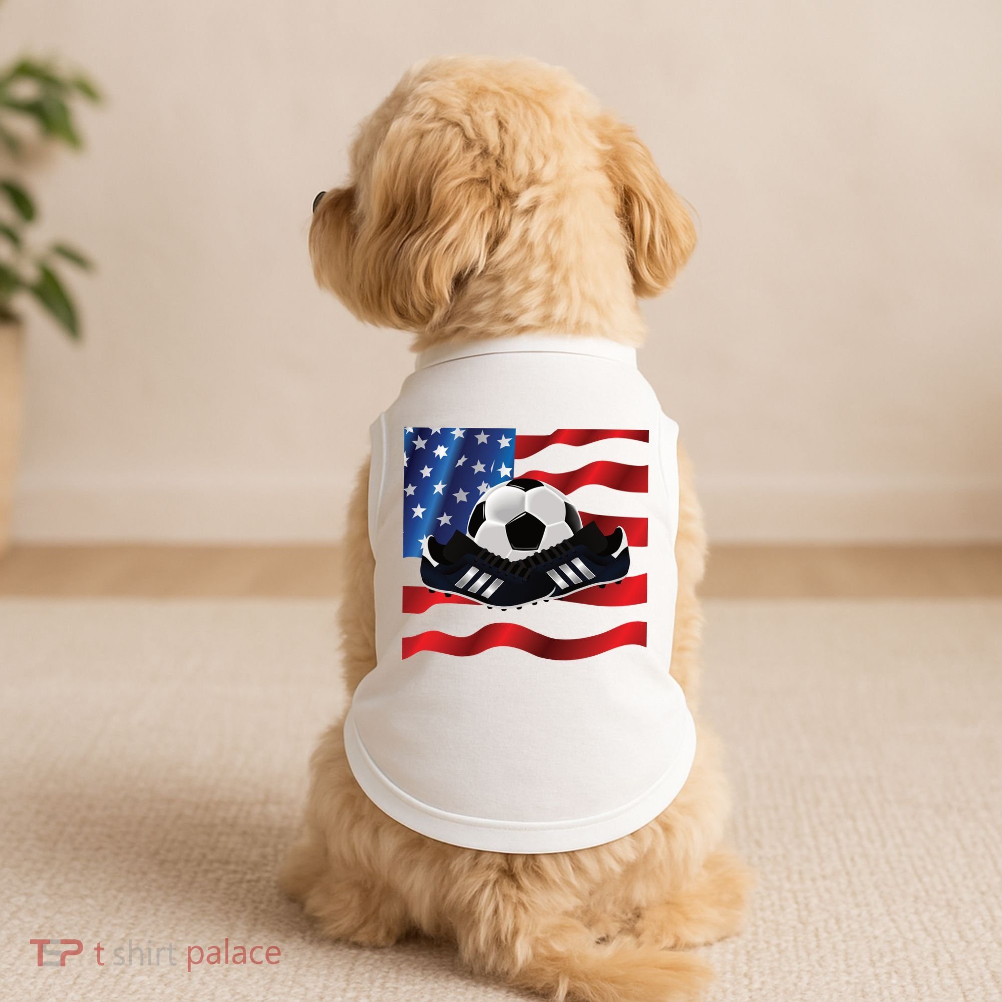US Soccer Fan Team USA Ball Flag Doggie Tank