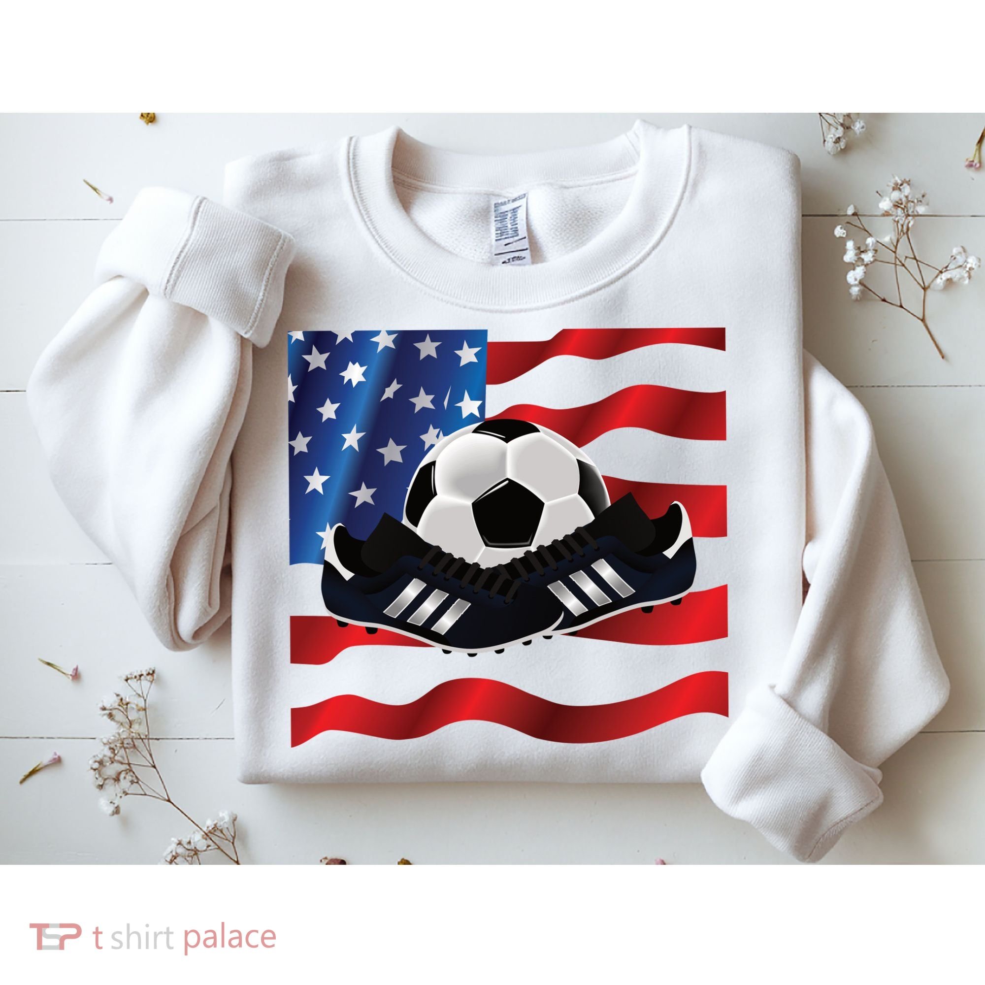 US Soccer Fan Team USA Ball Flag Sweatshirt