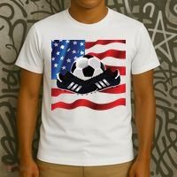 US Soccer Fan Team USA Ball Flag T-Shirt thumb 3