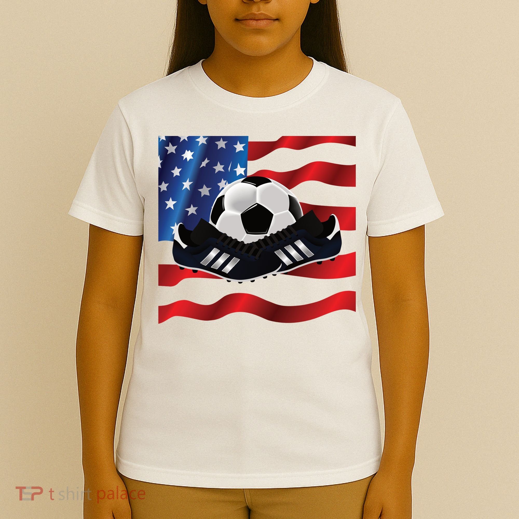 US Soccer Fan Team USA Ball Flag T-Shirt