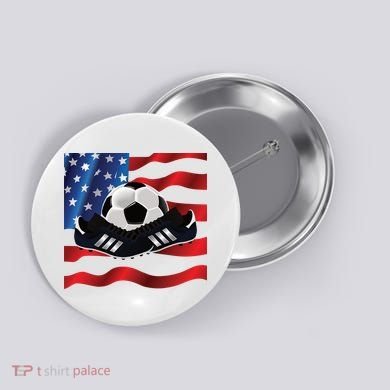 US Soccer Fan Team USA Ball Flag Button