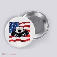 US Soccer Fan Team USA Ball Flag Button thumb 0