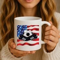 US Soccer Fan Team USA Ball Flag Coffee Mug thumb 3