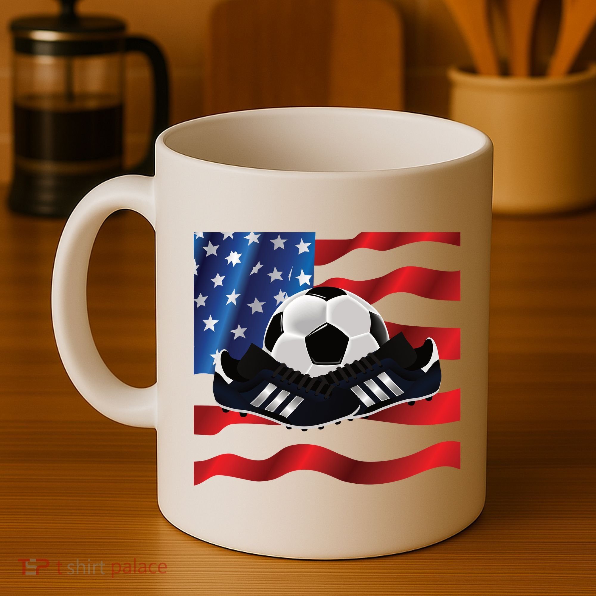 US Soccer Fan Team USA Ball Flag Coffee Mug