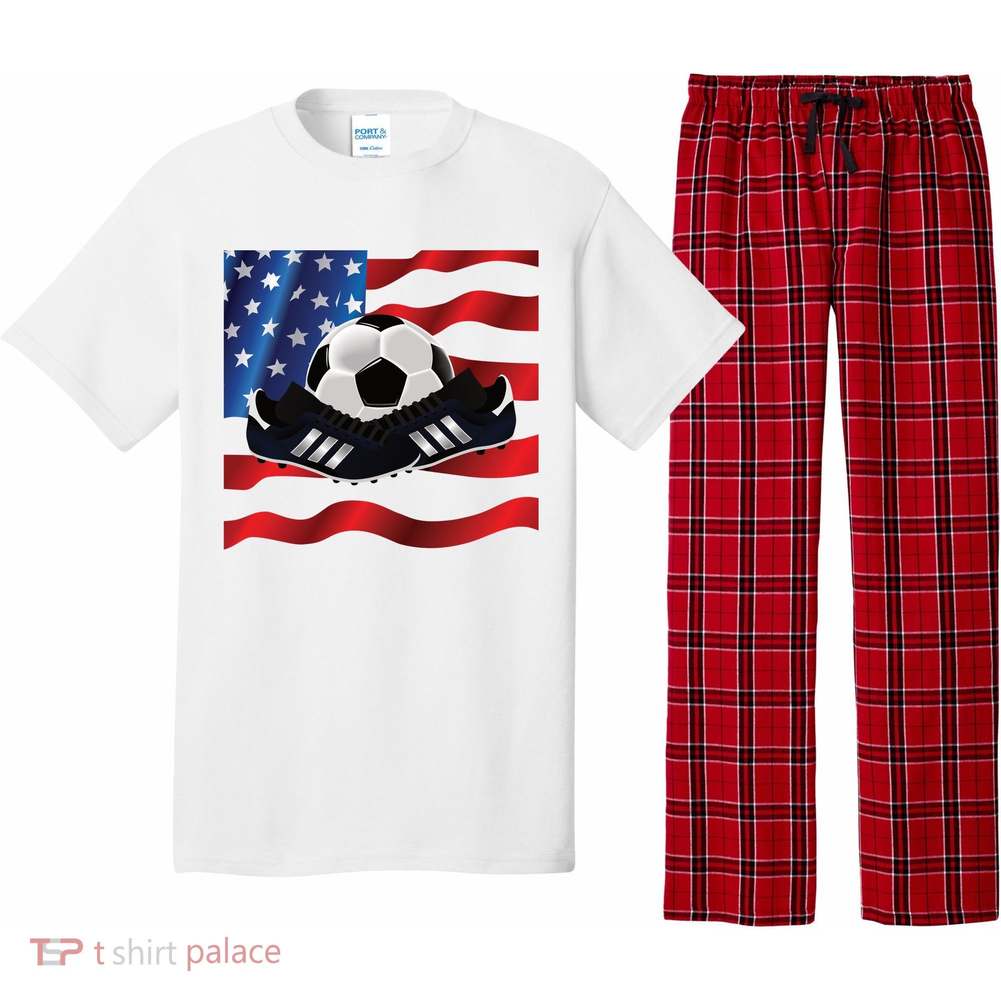 US Soccer Fan Team USA Ball Flag Pajama Set