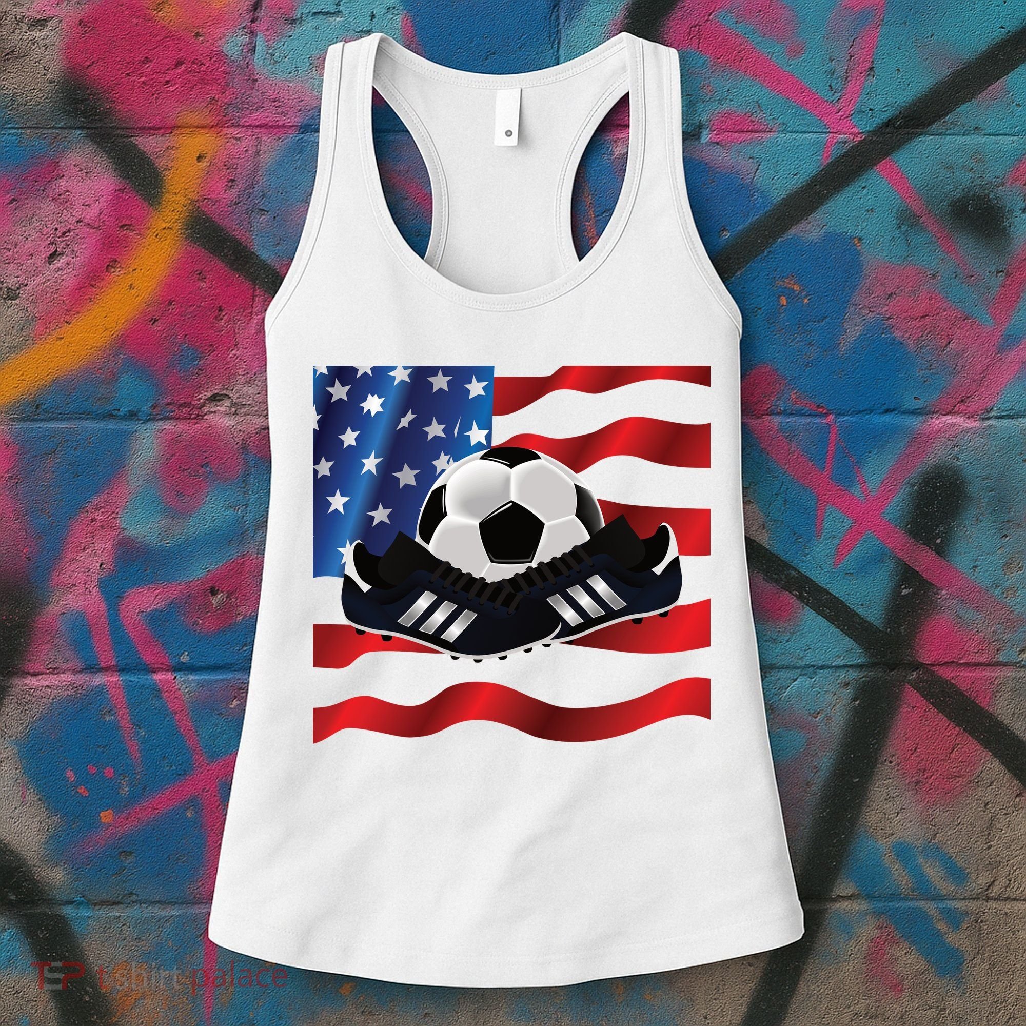 US Soccer Fan Team USA Ball Flag Women's Tank Top