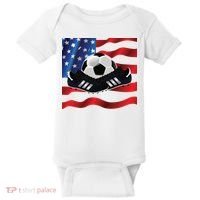 US Soccer Fan Team USA Ball Flag Baby Bodysuit thumb 0