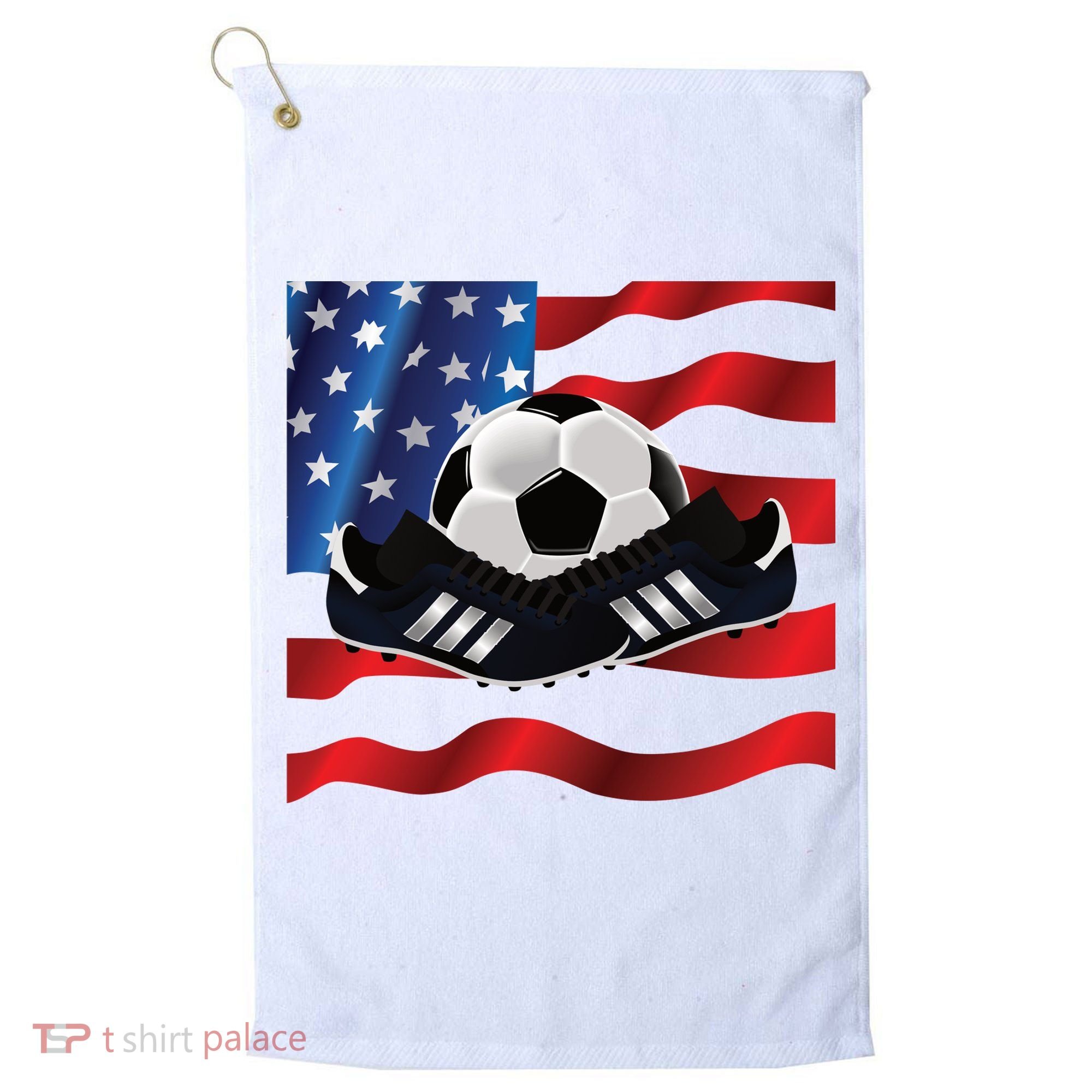 US Soccer Fan Team USA Ball Flag Golf Towel