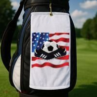 US Soccer Fan Team USA Ball Flag Golf Towel thumb 2