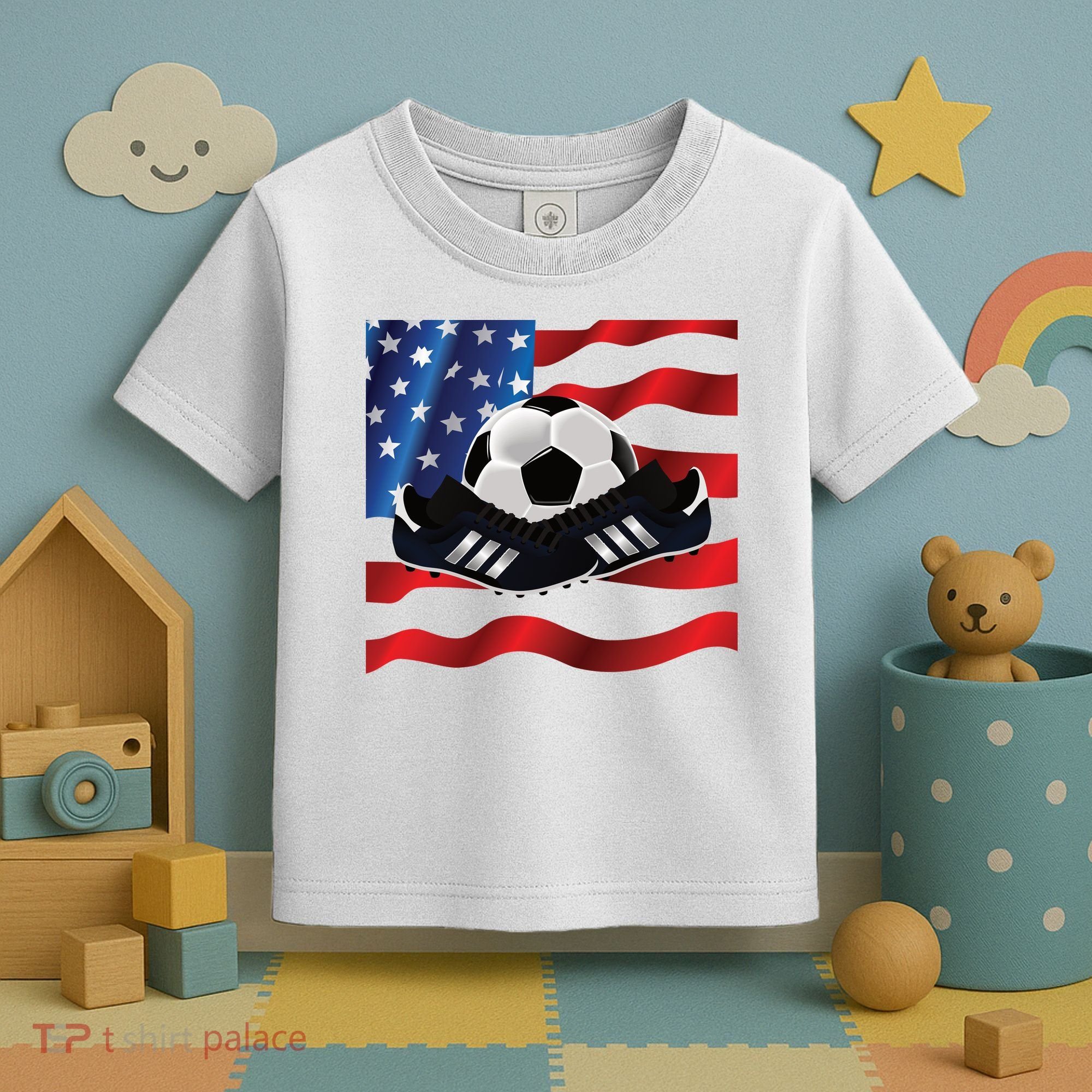 US Soccer Fan Team USA Ball Flag Toddler T-Shirt