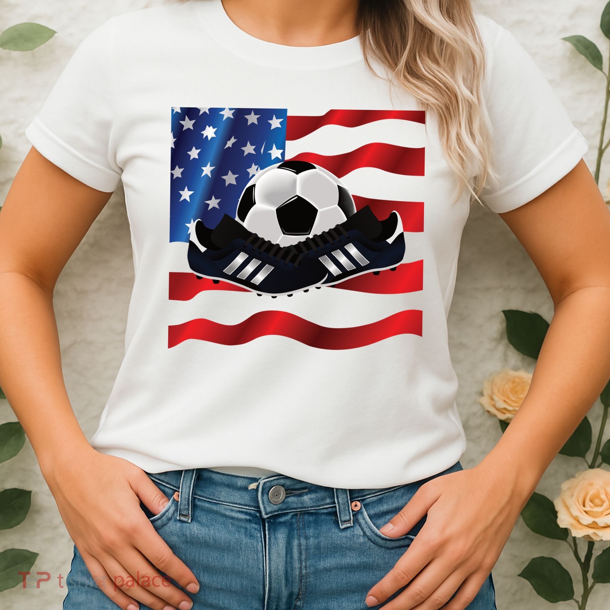 US Soccer Fan Team USA Ball Flag Women's T-Shirt