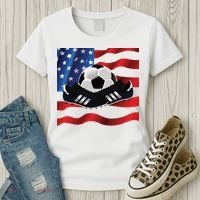 US Soccer Fan Team USA Ball Flag Women's T-Shirt thumb 3