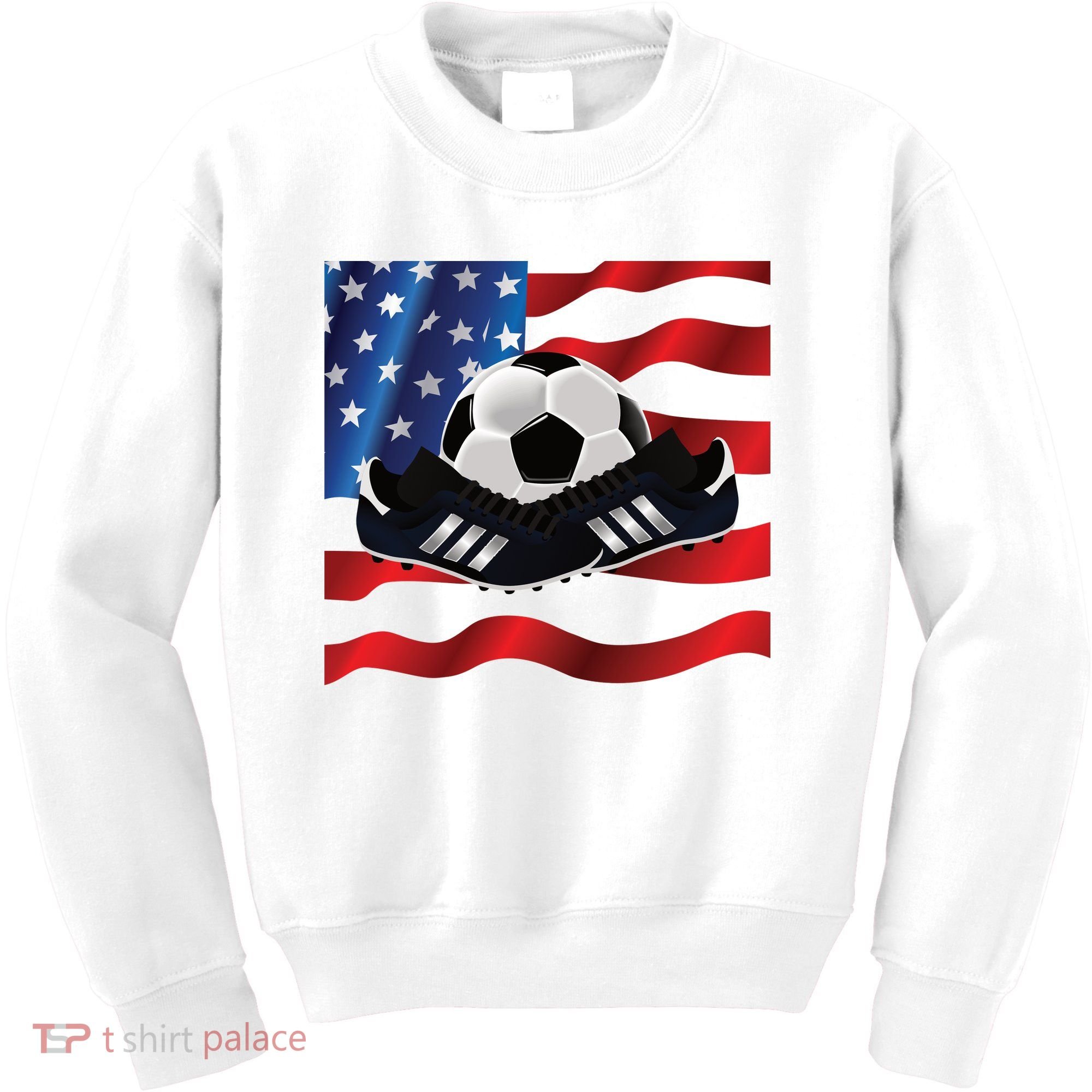 US Soccer Fan Team USA Ball Flag Kids Sweatshirt
