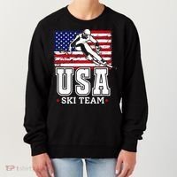 Usa Ski Team American Flag Skiing Skier Women's Sweatshirt thumb 0
