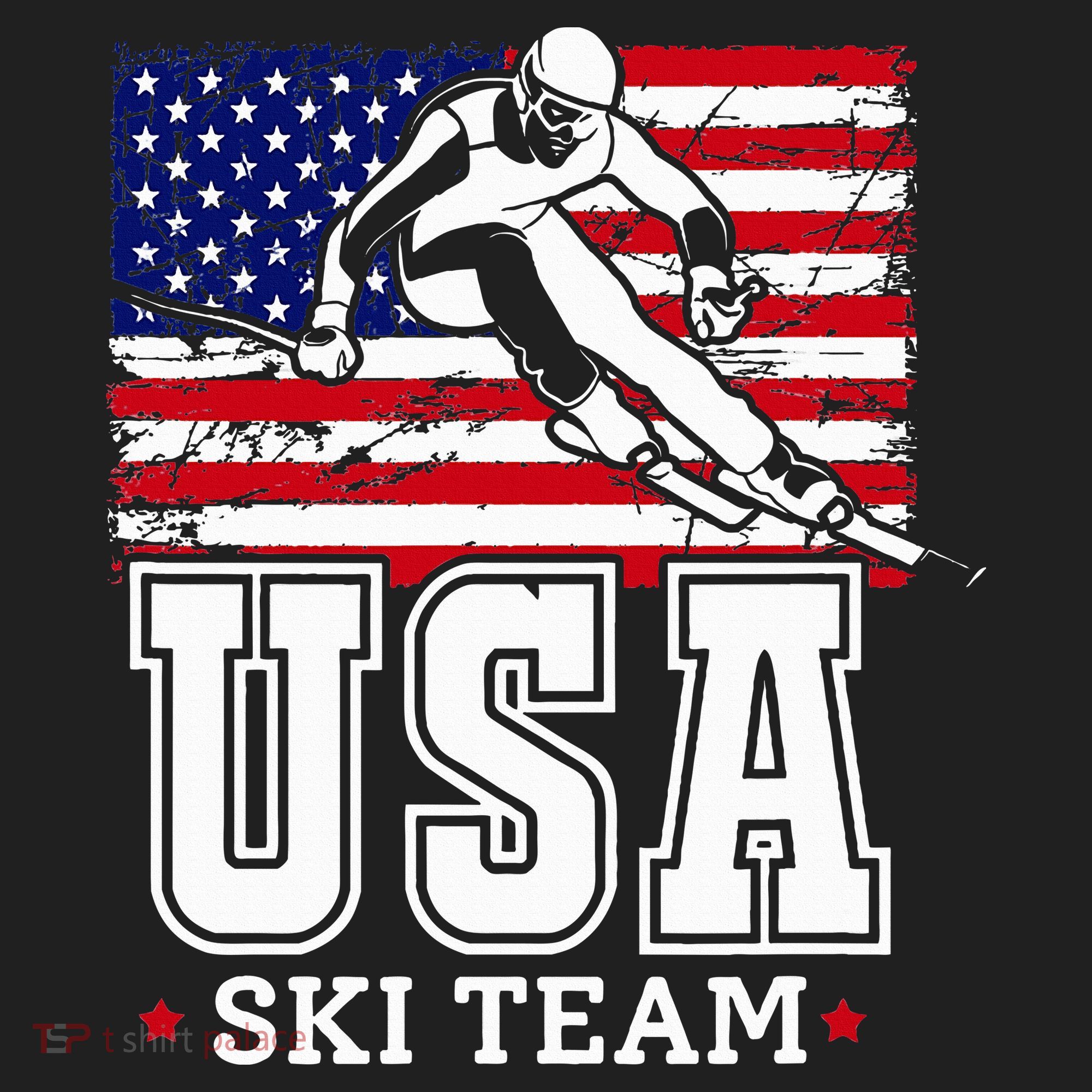 Usa Ski Team American Flag Skiing Skier Women's Sweatshirt