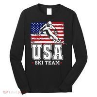 Usa Ski Team American Flag Skiing Skier Long Sleeve Shirt thumb 0
