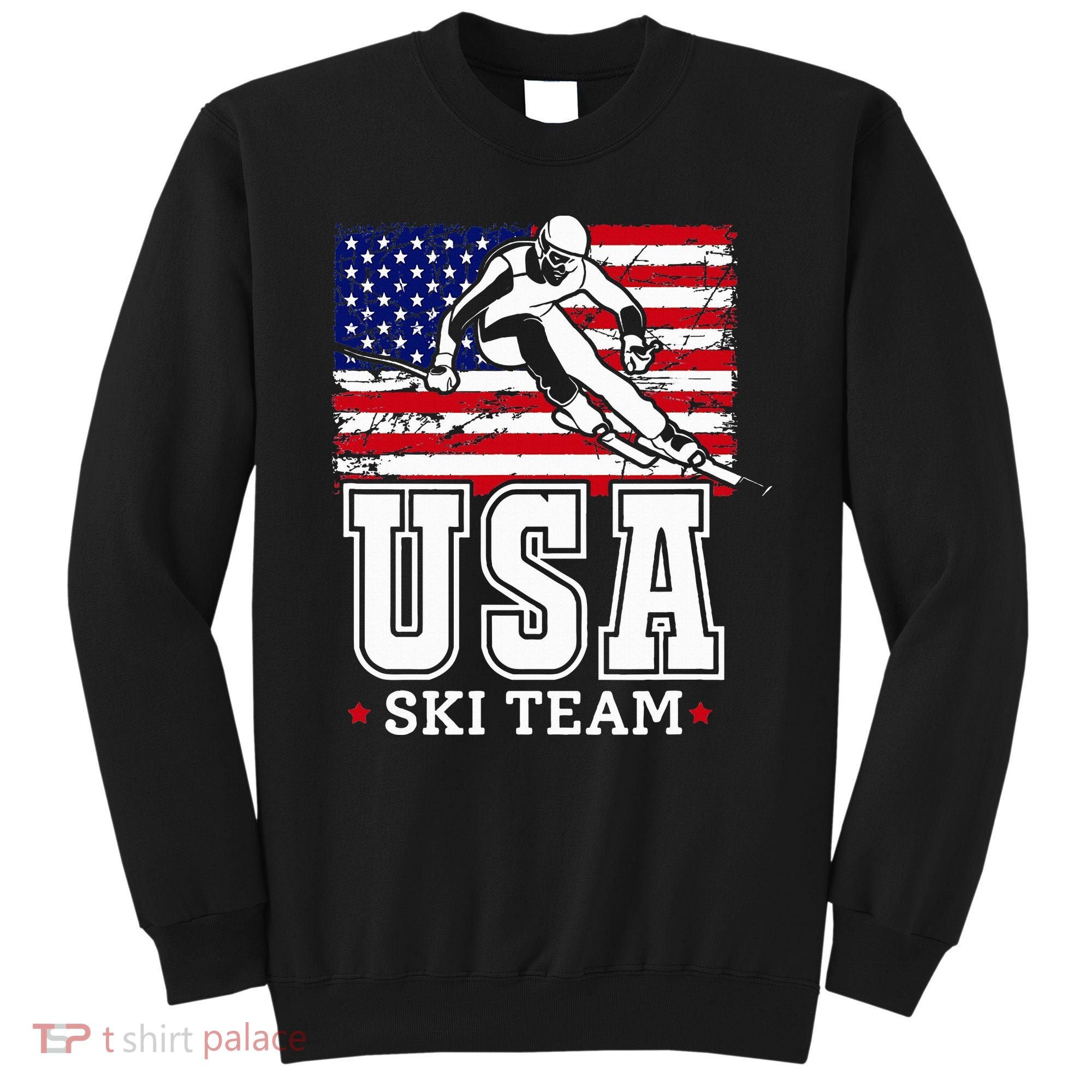 Usa Ski Team American Flag Skiing Skier Sweatshirt