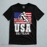 Usa Ski Team American Flag Skiing Skier T-Shirt thumb 5