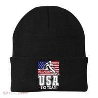 Usa Ski Team American Flag Skiing Skier Beanie thumb 0