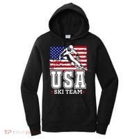 Usa Ski Team American Flag Skiing Skier Women's Hoodie thumb 0