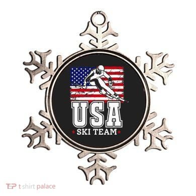 Usa Ski Team American Flag Skiing Skier Ornament