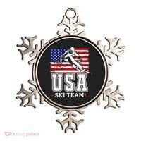 Usa Ski Team American Flag Skiing Skier Ornament thumb 0