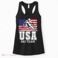 Usa Ski Team American Flag Skiing Skier Women's Tank Top thumb 0