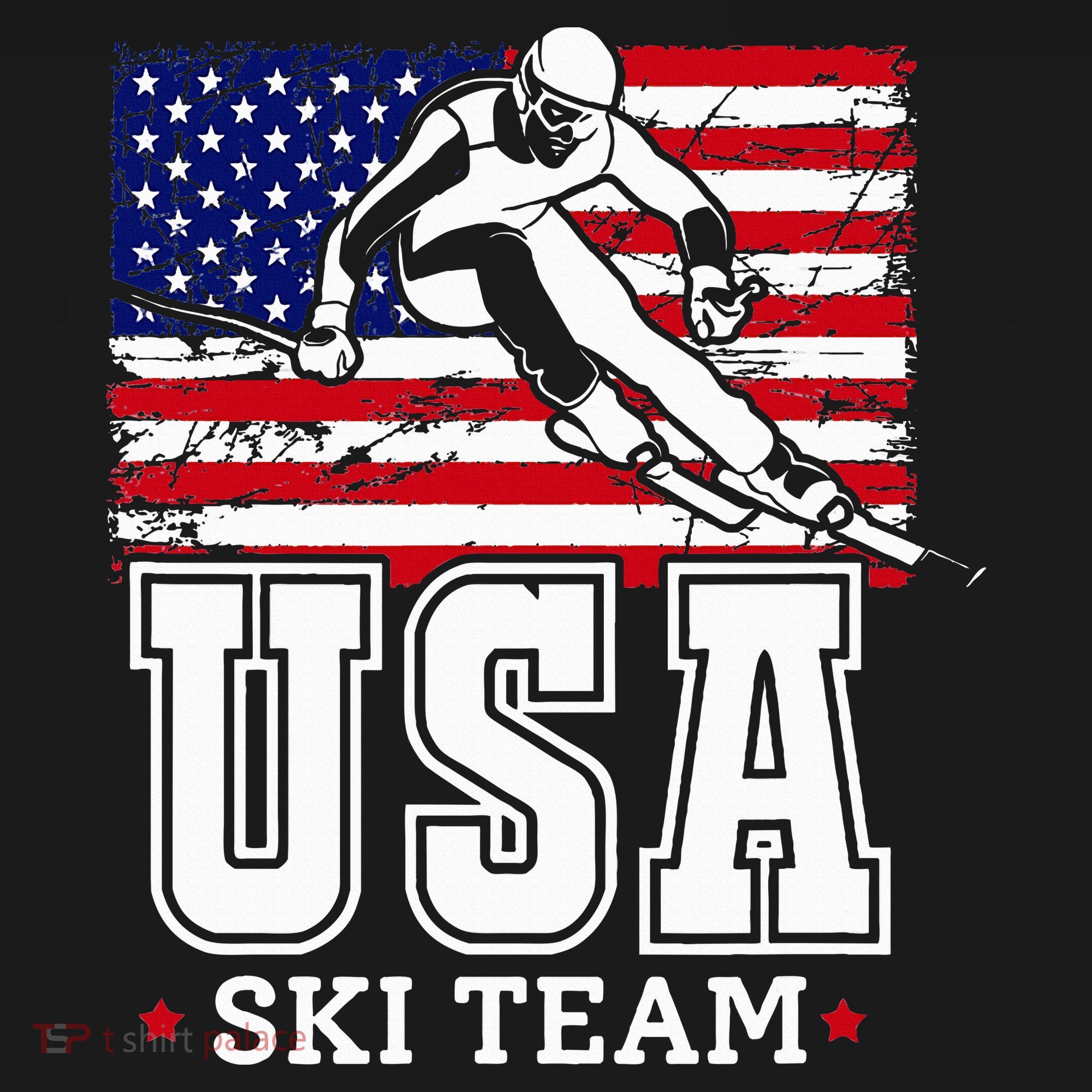 Usa Ski Team American Flag Skiing Skier Women's Tank Top