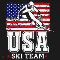 Usa Ski Team American Flag Skiing Skier Baby Bodysuit thumb 2