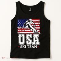 Usa Ski Team American Flag Skiing Skier Tank Top thumb 2