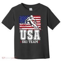Usa Ski Team American Flag Skiing Skier Toddler T-Shirt thumb 0