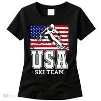 Usa Ski Team American Flag Skiing Skier Women's T-Shirt thumb 0