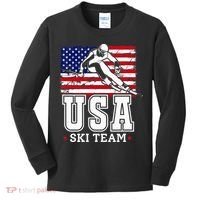Usa Ski Team American Flag Skiing Skier Kids Long Sleeve Shirt thumb 0