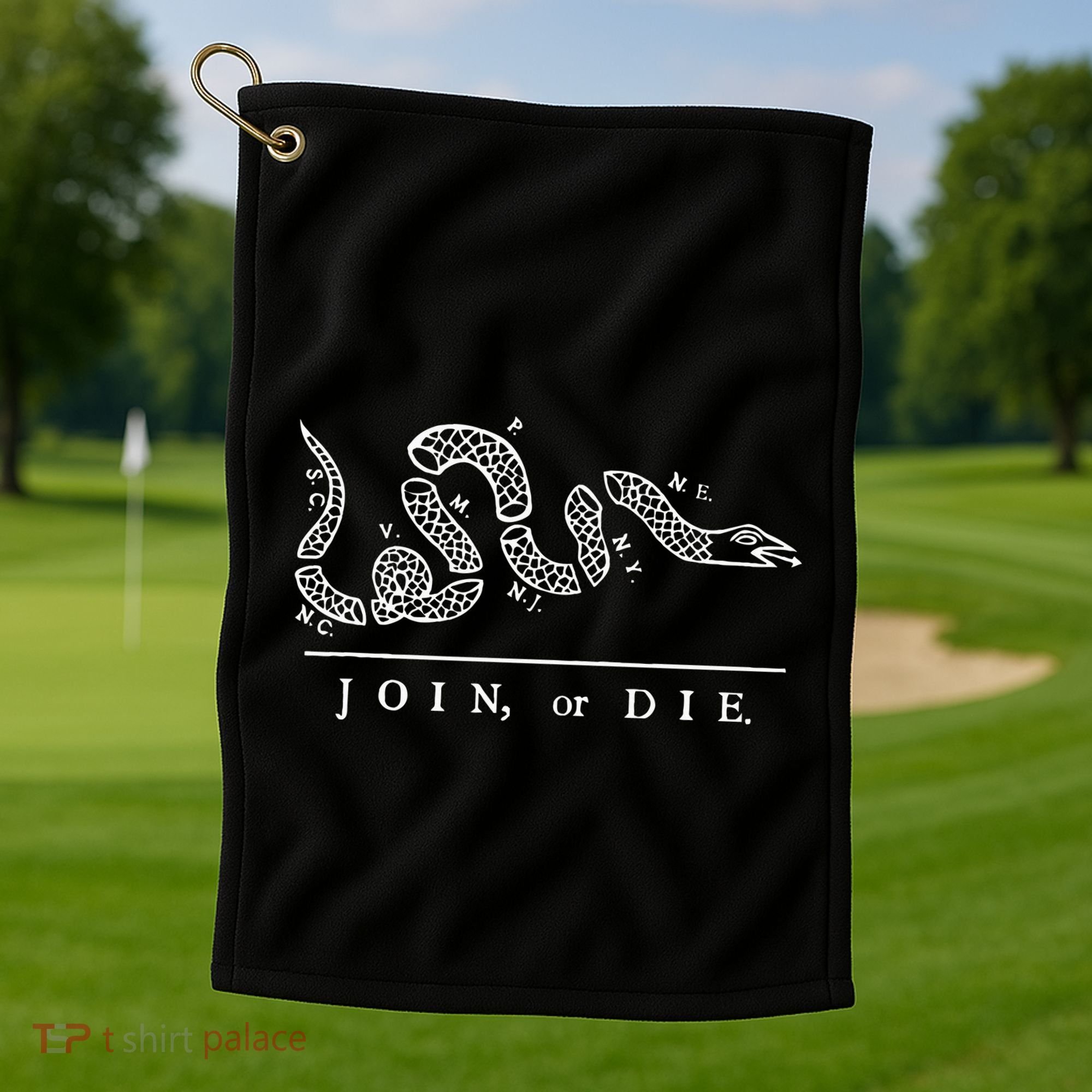 United States Thirteen Colonies Join Or Die Snake Golf Towel