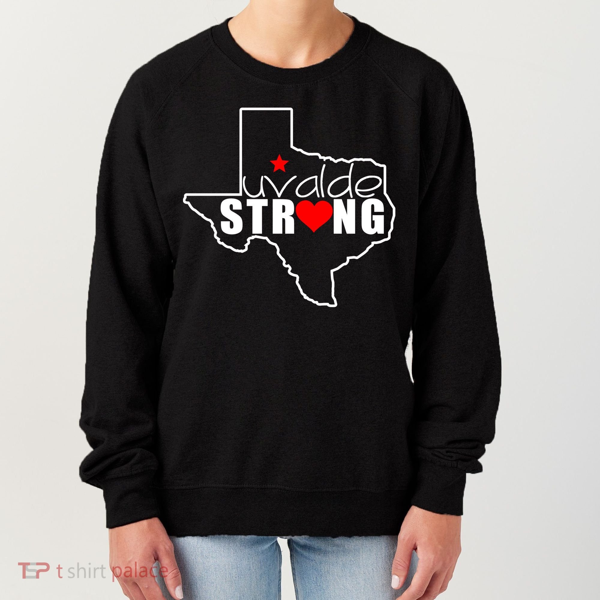 Uvalde Strong Texas Map Heart Women's Sweatshirt