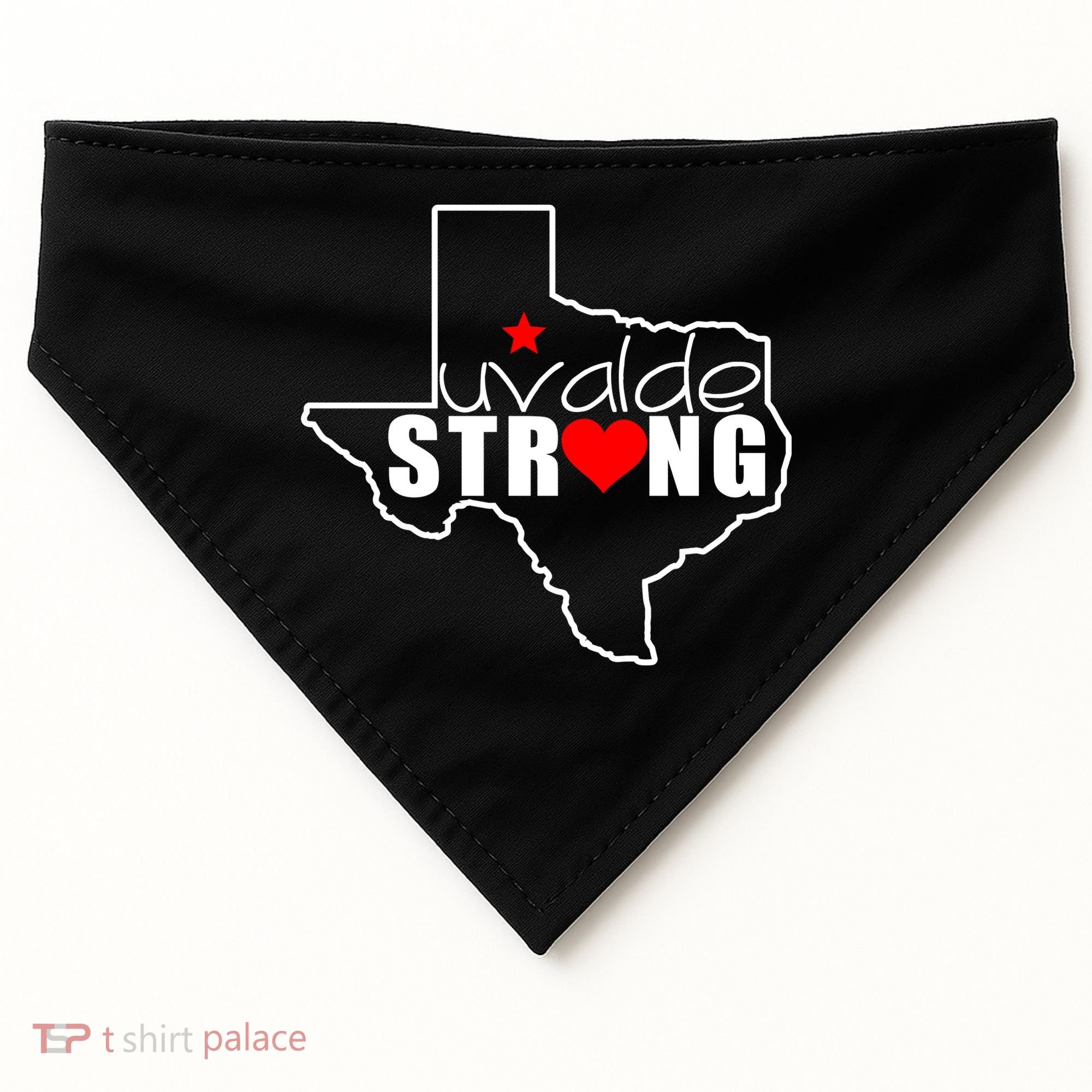 Uvalde Strong Texas Map Heart USA-Made Doggie Bandana